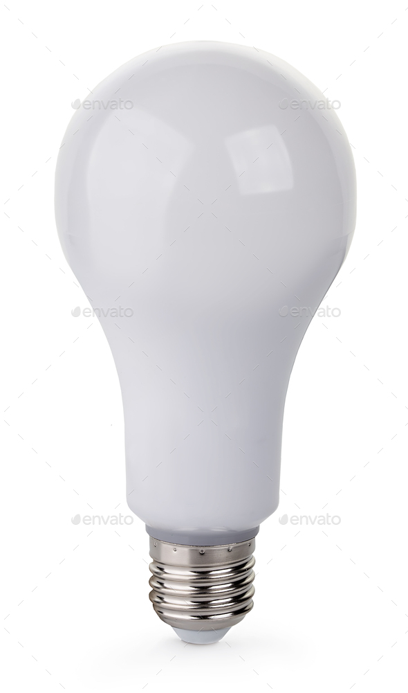 Light bulb close-up isolated on white background. - Stock Photo - Images