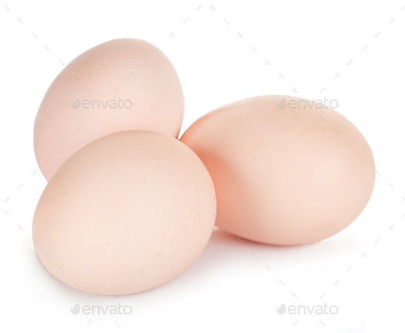 Eggs close-up isolated on a white background. - Stock Photo - Images