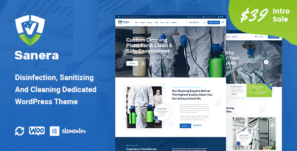 Sanera – Sanitizing And Cleaning Services WordPress Theme