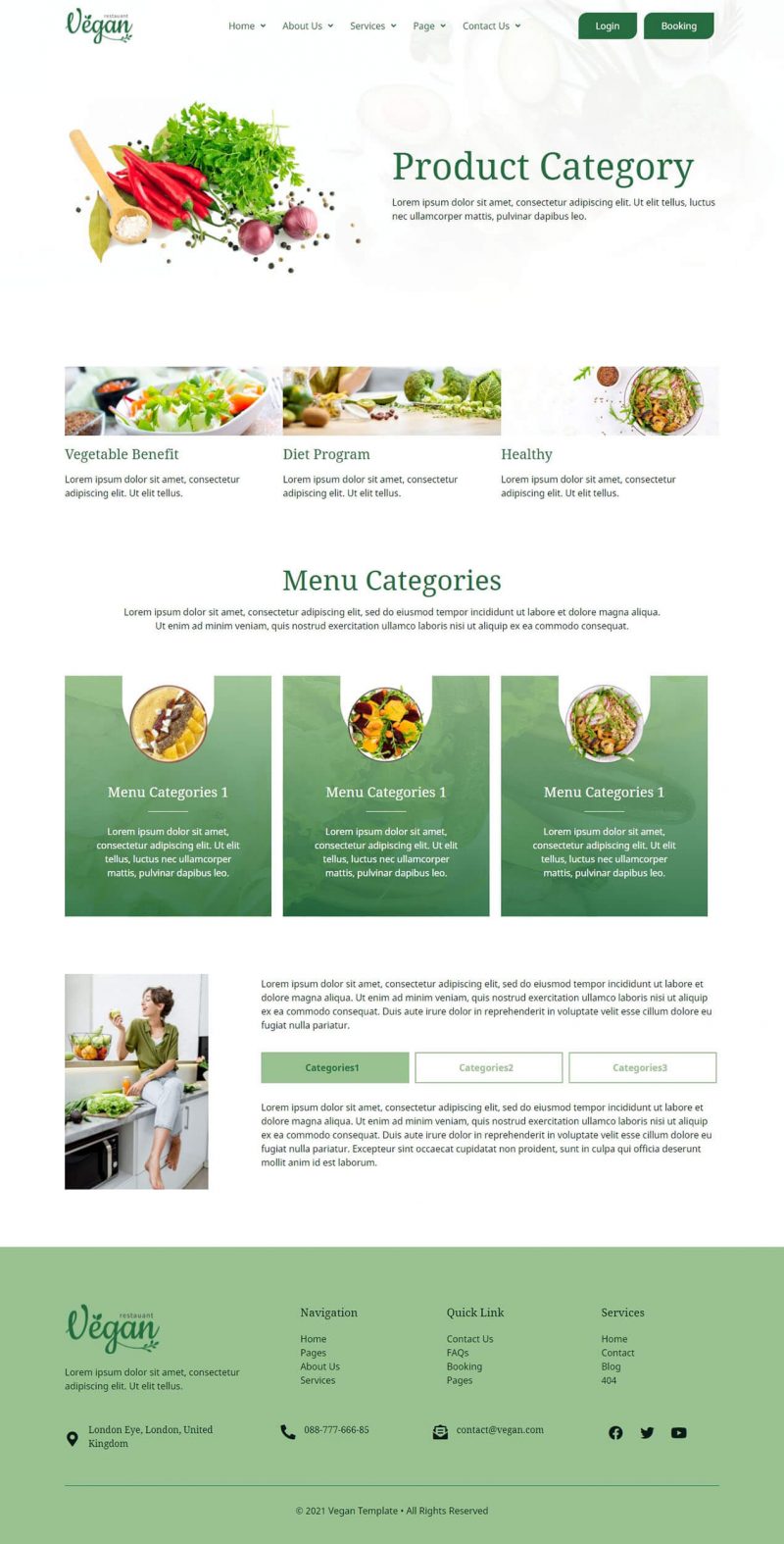 Vegan Restaurant Elementor Template Kit By Kitpro 