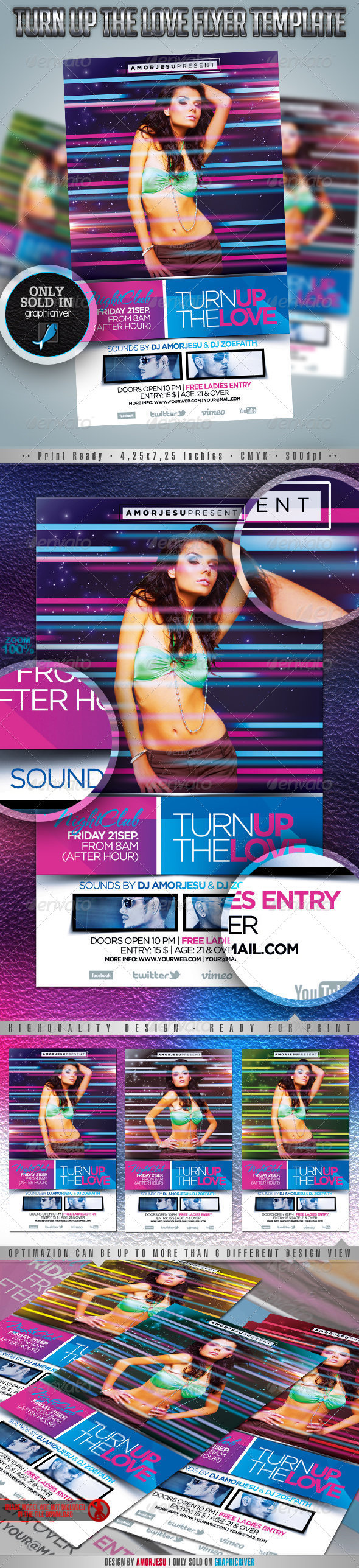 Turn Up The Love Flyer Template - Events Flyers