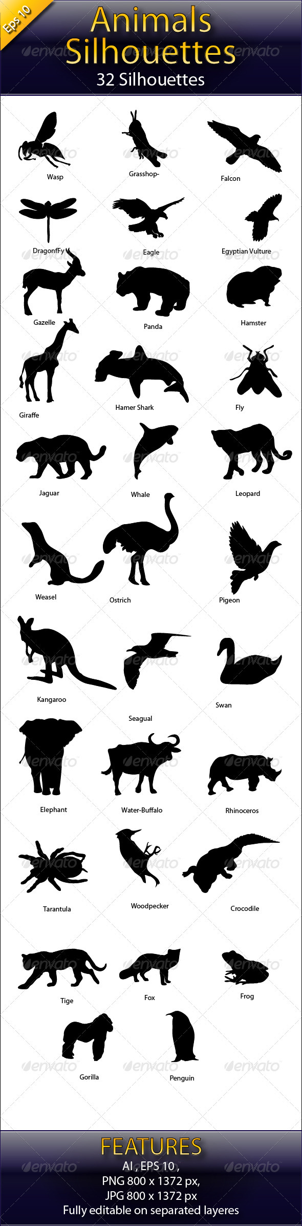 Animal Silhouettes - Animals Characters