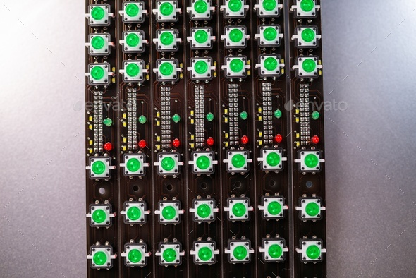 Panel of LED light indicators is in the production
