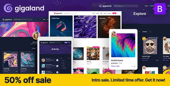 Gigaland – NFT Marketplace HTML Template