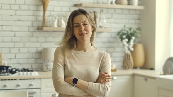 Wagging Finger Kind Blonde Girl Portrait with Mole on Face