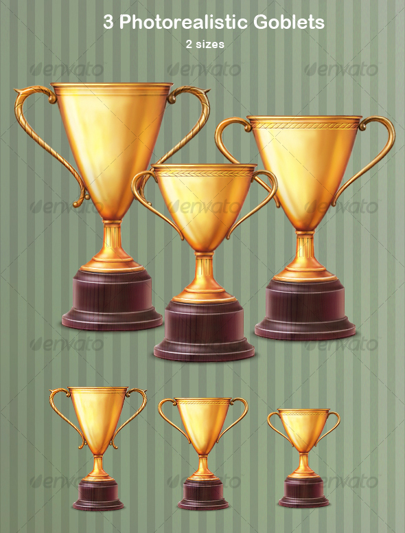 3 Photorealistic Goblets - Objects Illustrations