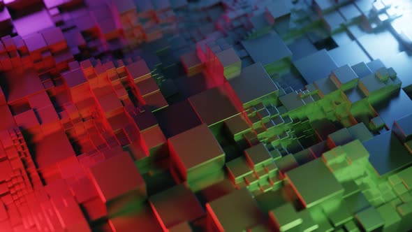 Abstract cubes background. Loop animation