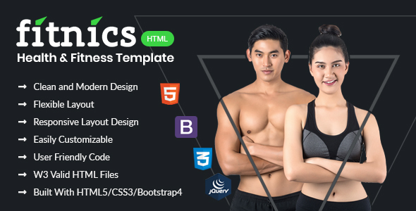 FITNICS - Health & Fitness HTML Template