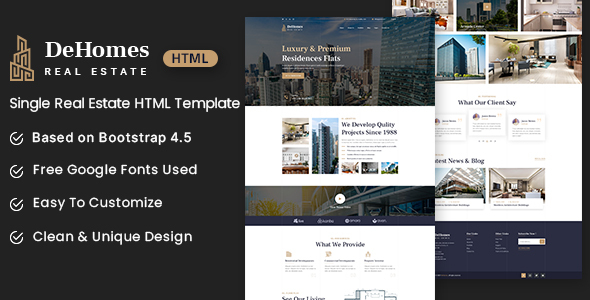 Extraordinary Dehomes - Single Real Estate HTML Template