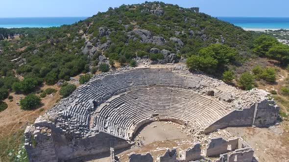 Old Historical Stone Amphitheater of Ancient Civilization City Before Christ alt