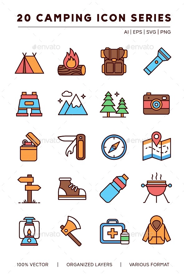 20 Camping Icon Series