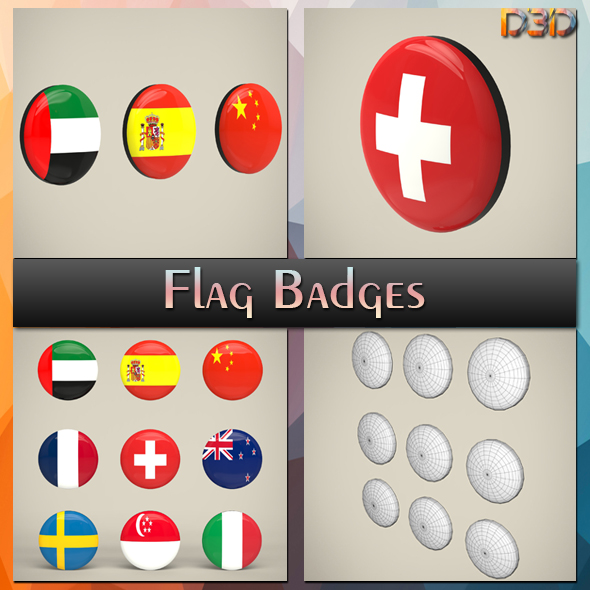 Flag Badges Collection - 3Docean 33403297