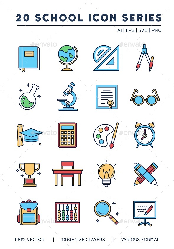20 School Icon Series