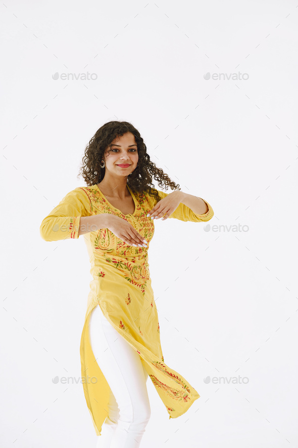 dance pose of an indian girl vector stock image