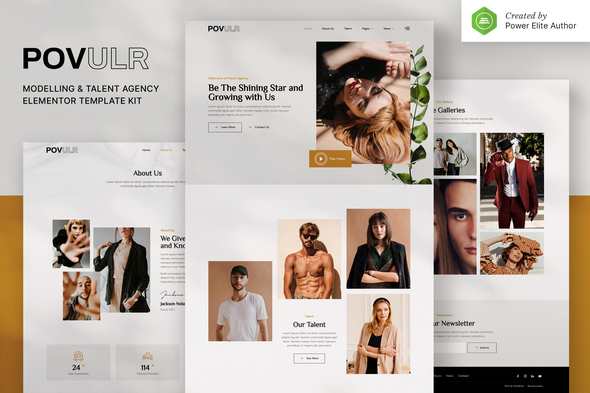 POVULR – Modeling & Talent Agency Elementor Template Kit