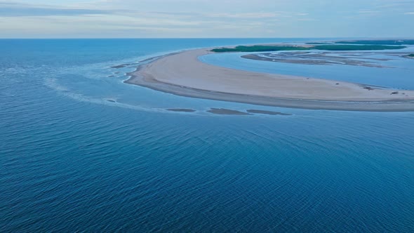 Drone Flies Over A Calm Blue Sea In Northeastern Brazil