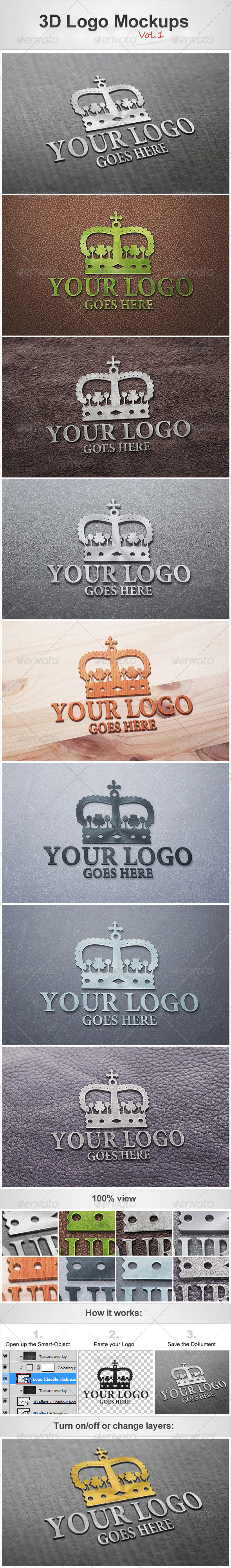 3D Logo Mockups Vol.1 - Logo Product Mock-Ups