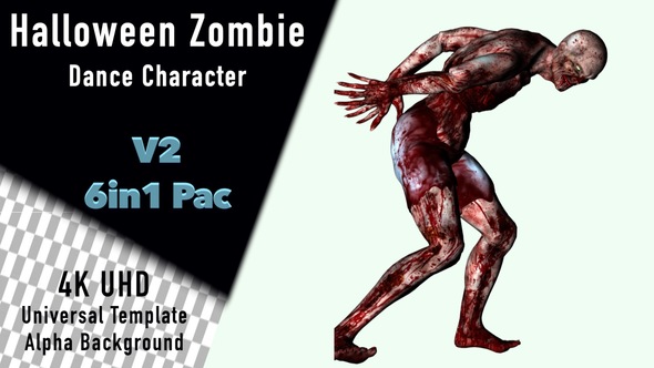Halloween Zombie Dancing Animation Character Universal Motion Graphics Template Pack  12