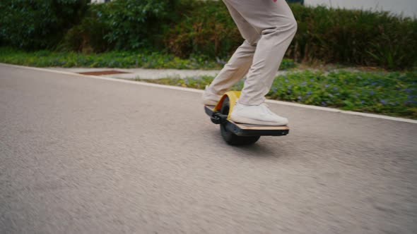 Midsection Close Up Leg Shot of a Skater with Skateboard alt