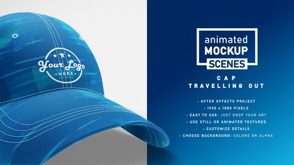 Cap Mockup Template Travelling Out - Animated Mockup SCENES