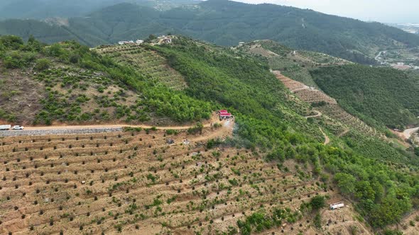 Farm Region Aerial View 4 K Alanya Turkey alt