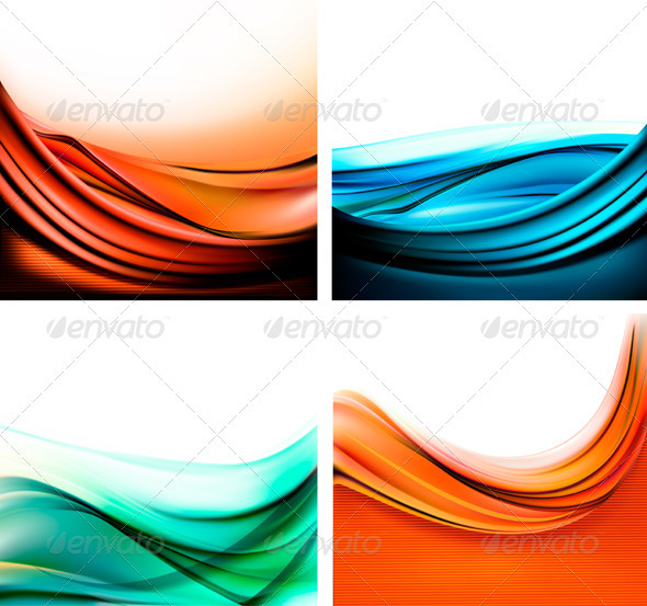 Set of colorful elegant abstract backgrounds - Backgrounds Decorative