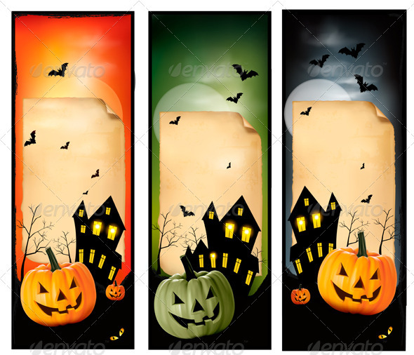 Three Halloween banners - Halloween Seasons/Holidays