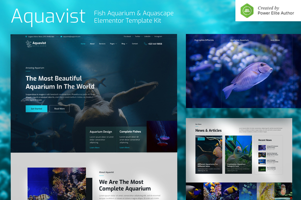 Aquavist – Fish Aquarium & Aquascape Elementor Template Kit