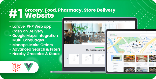 Customer Website For Grocery, Food, Pharmacy, Store Delivery Laravel App