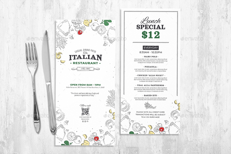 Italian Restaurant Menu Templates, Print Templates | GraphicRiver