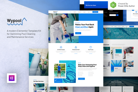 Wypool – Swimming Pool Cleaning & Maintenance Services Elementor Template Kit