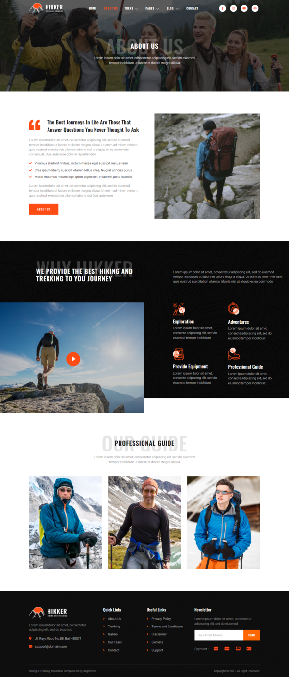 Hikker ? Hiking & Mountain Trekking Elementor Template Kit