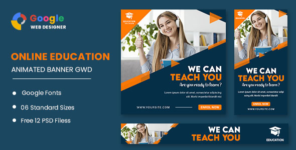 Online Education Animated Banner Google Web Designer