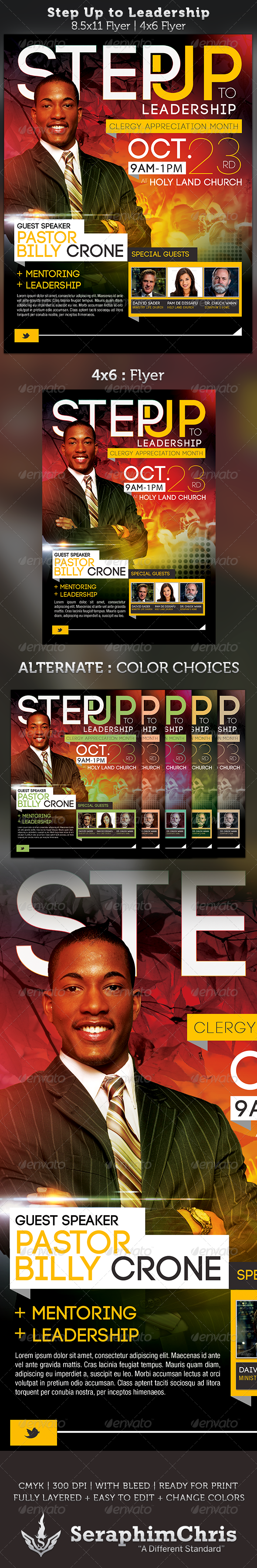 Step Up to Leadership: Church Flyer Template - Church Flyers