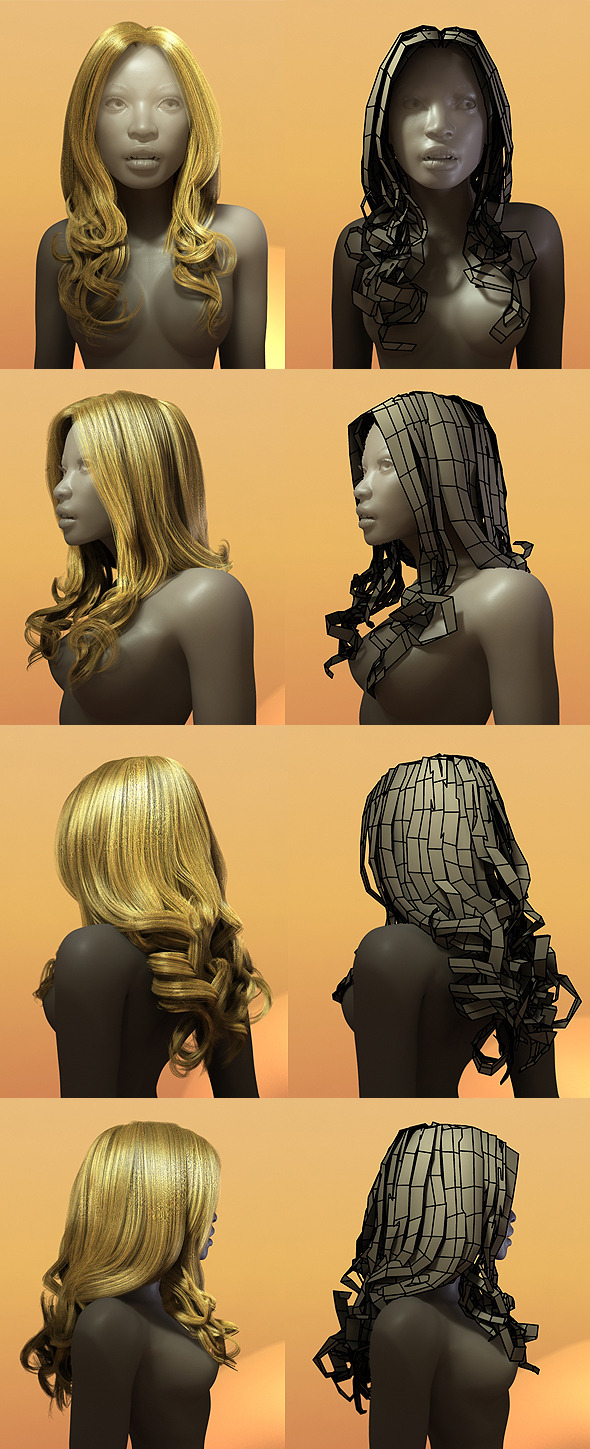 Female Hair Style - 3Docean 313537