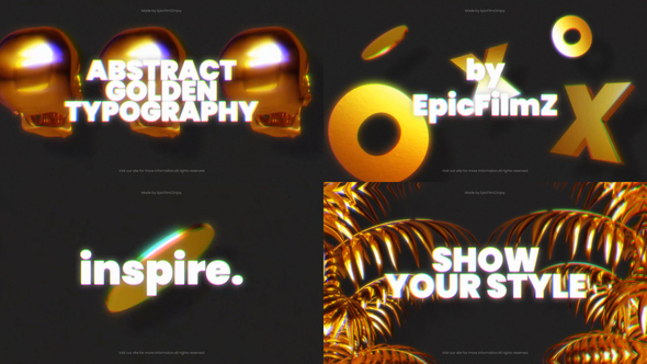 Abstract Golden Typography