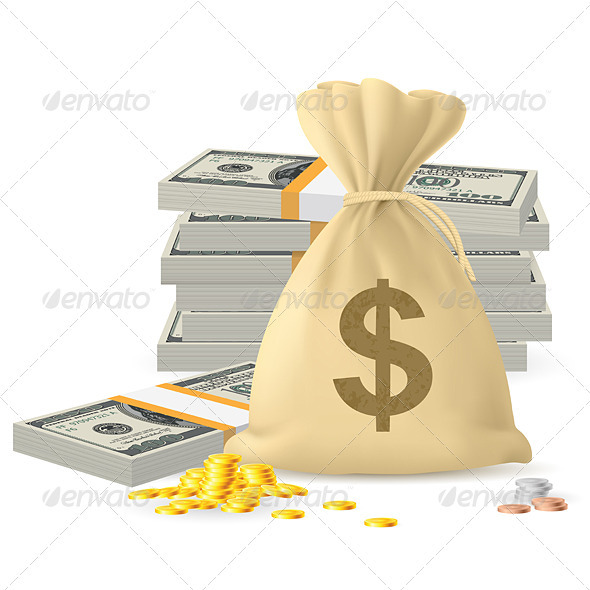 Piles of money - Objects Vectors
