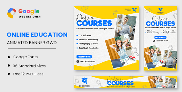 Online Courses Education HTML5 Banner Ads GWD