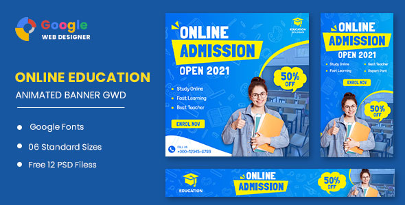 Online Education HTML5 Banner Ads GWD