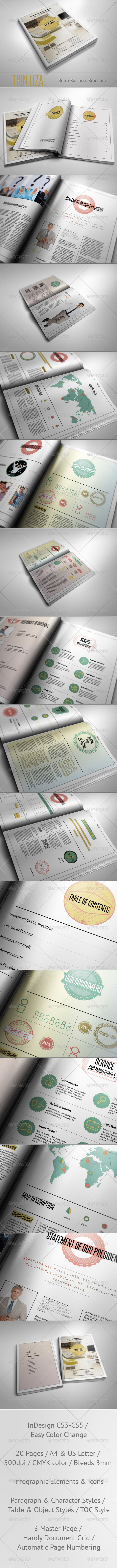 THIN LIZA - Retro Business Brochure - Corporate Brochures