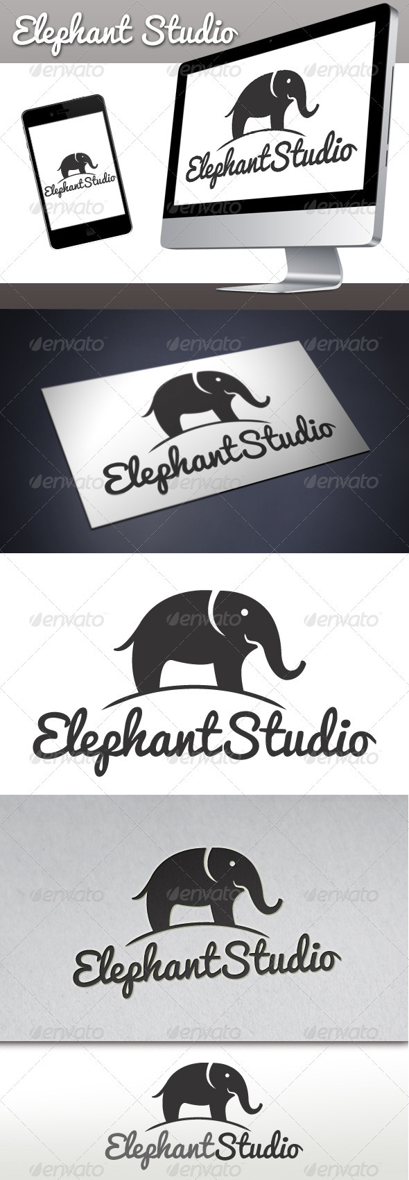 Elephant Studio Logo 1 - Animals Logo Templates