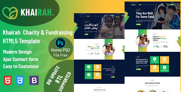 Khairah - Charity Nonprofit HTML5 Template
