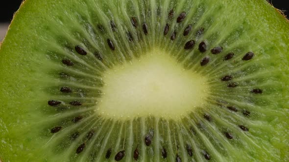 half kiwi fruit close up