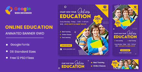 Education Online HTML5 Banner Ads GWD