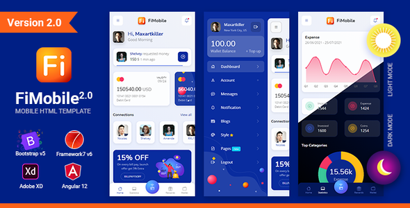 FiMobile Finance HTML - ThemeForest 25162928