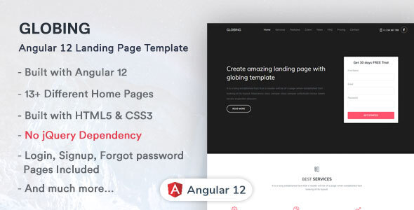 Globing - Angular 12 Landing Page Template