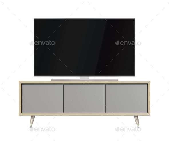 Modern tv cabinet and big tv