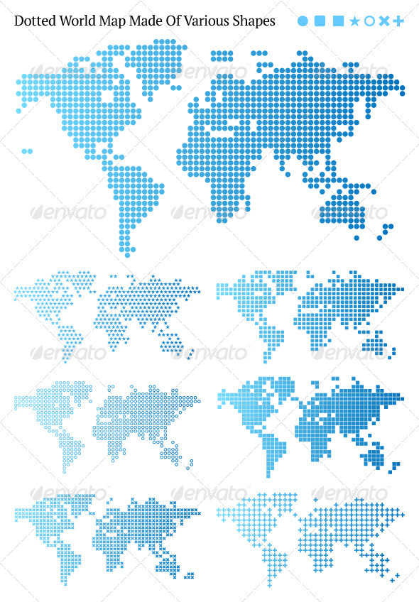 Dotted World Maps - Abstract Conceptual