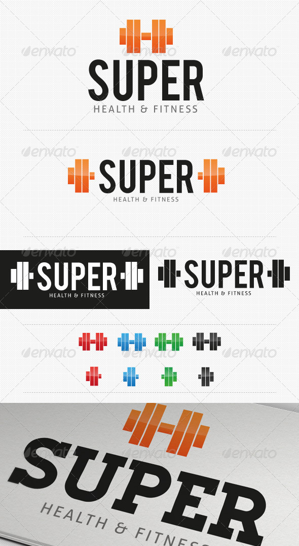 Super Gym Fitness logo - Objects Logo Templates