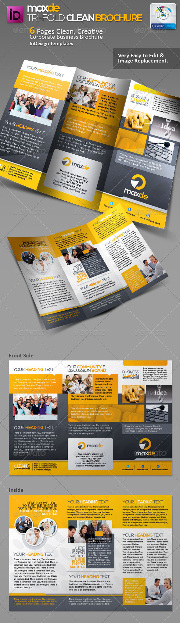 Maxde Tri-fold Clean Brochure - Corporate Brochures